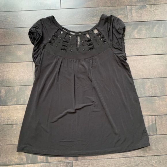 BCBG Cutout Embellished top - Picture 1 of 2